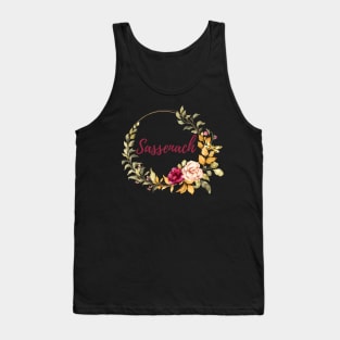 Sassenach Dragonfly Floral Wreath Gaelic Scottish Tank Top